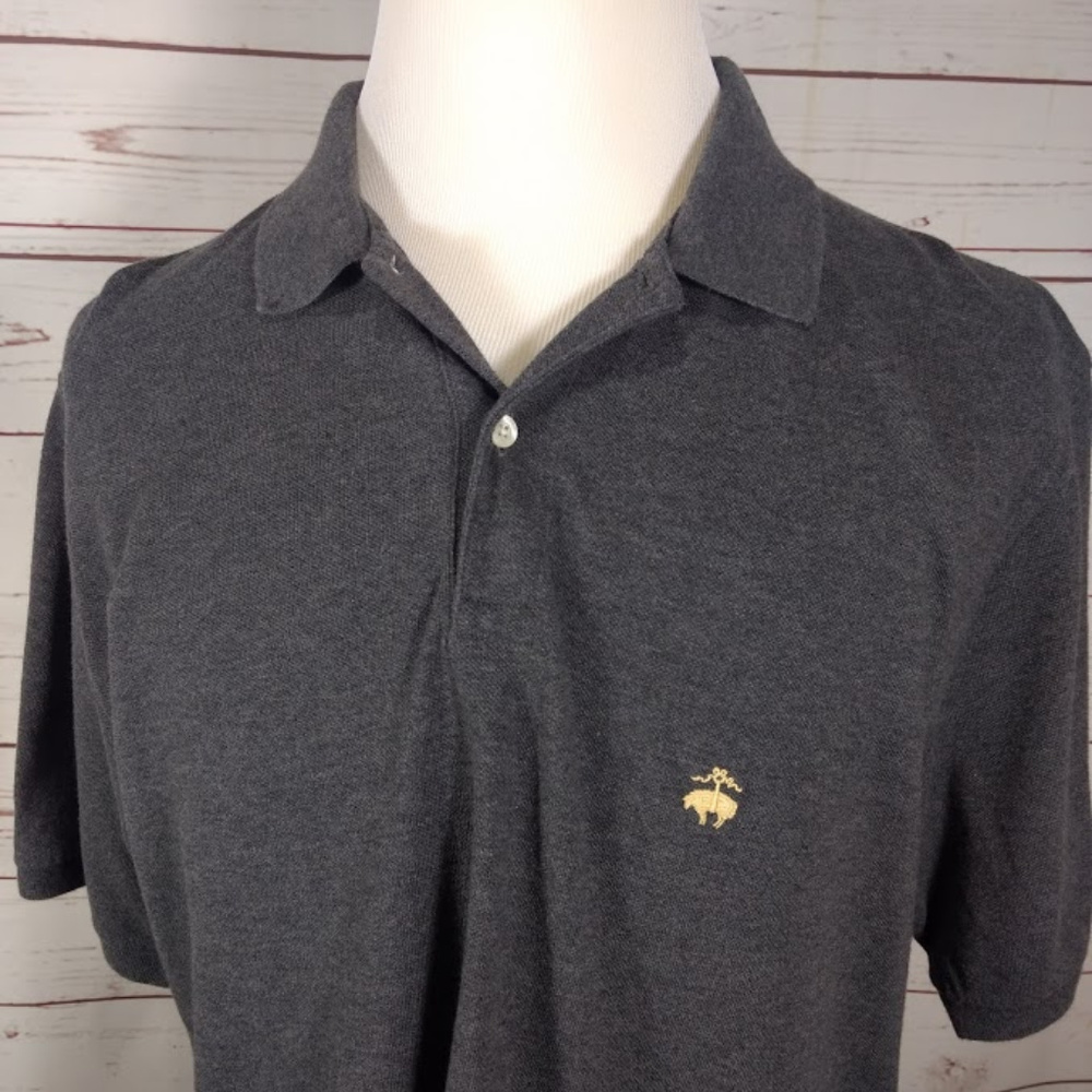 Brooks Bros Gray Mens Polo/Golf Shirt Gold Fleece